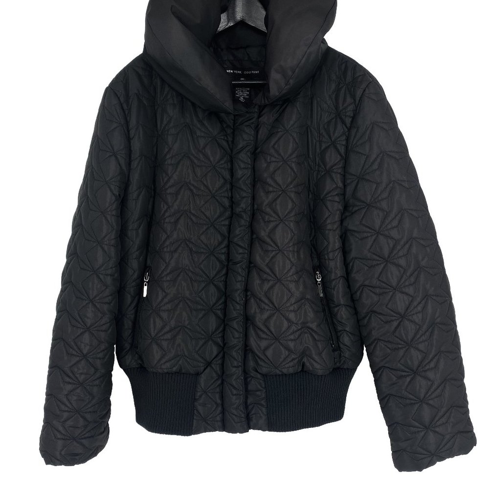 NEW YORK & CO Quilted Star Geometric Bomber Jacket
